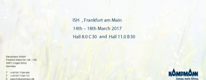 ISH 2017. - World’s leading trade fair in air-conditioning